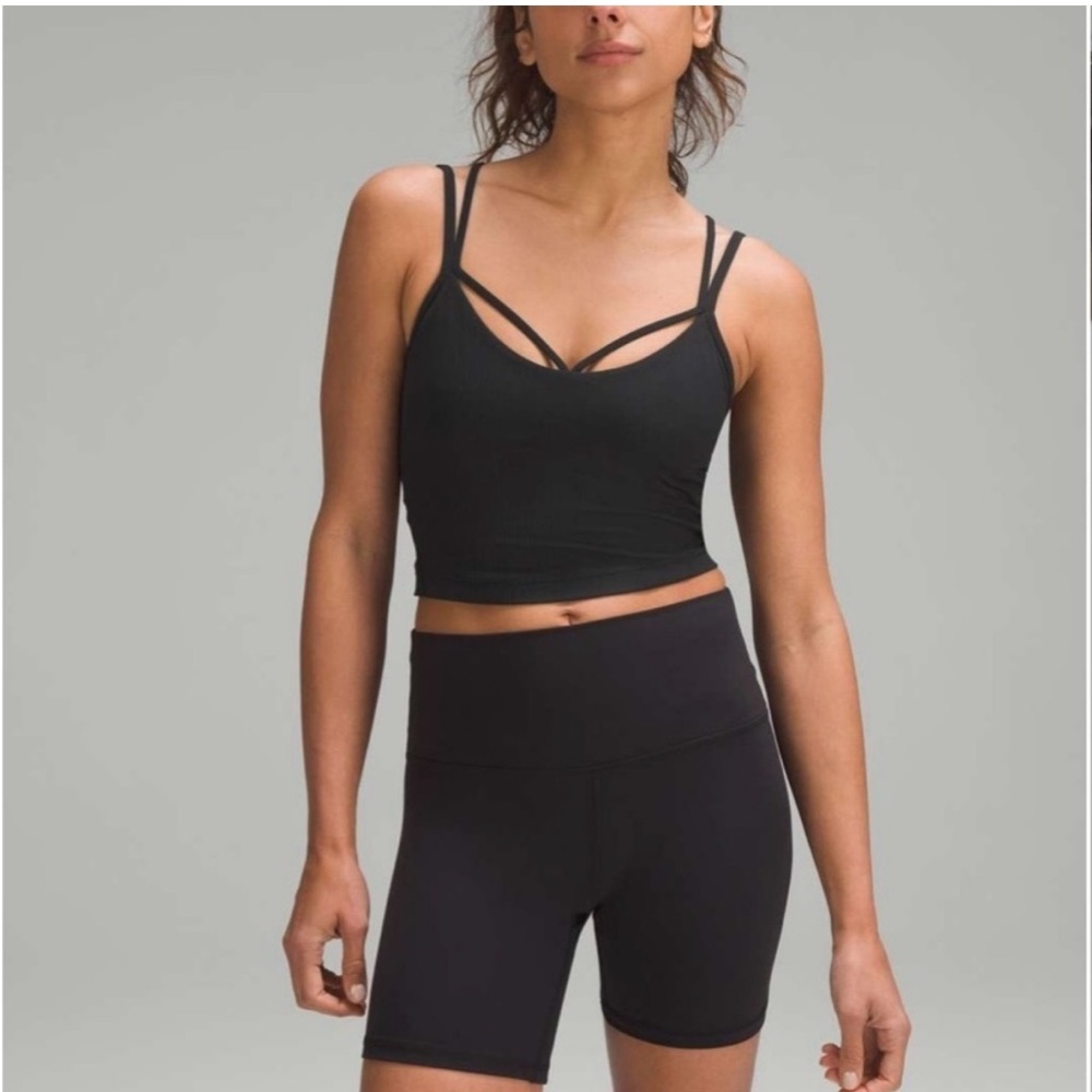 LIKE 🆕 Lululemon Align Strappy Ribbed Nulu Tank Top Black Women’s Size 4